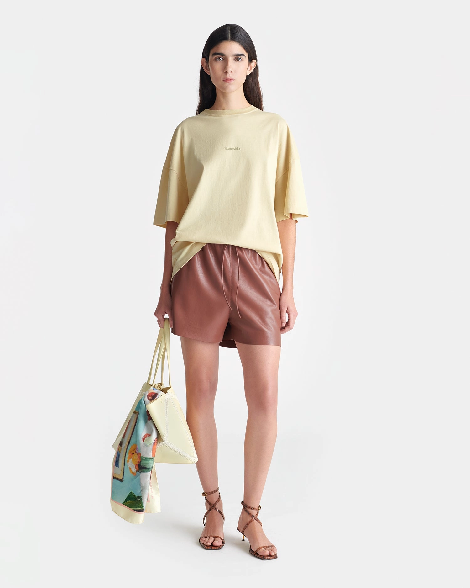 Wren - Printed Cotton-Jersey T-Shirt - Creme/Gingerbread Heart Basic Tank