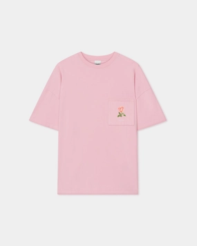 Wren - Printed Cotton-Jersey T-Shirt - Pink/Roses Light Fabric Sustainable Production Methods