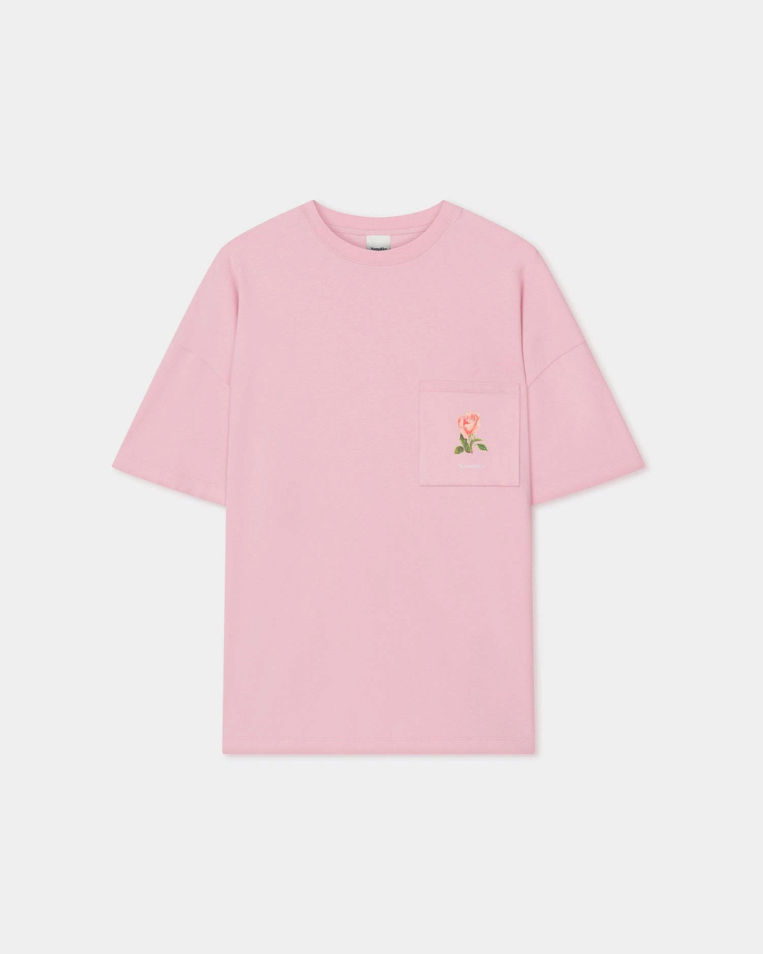 SlubTexture Thermal Insulation Wren - Printed Cotton-Jersey T-Shirt - Pink/Roses