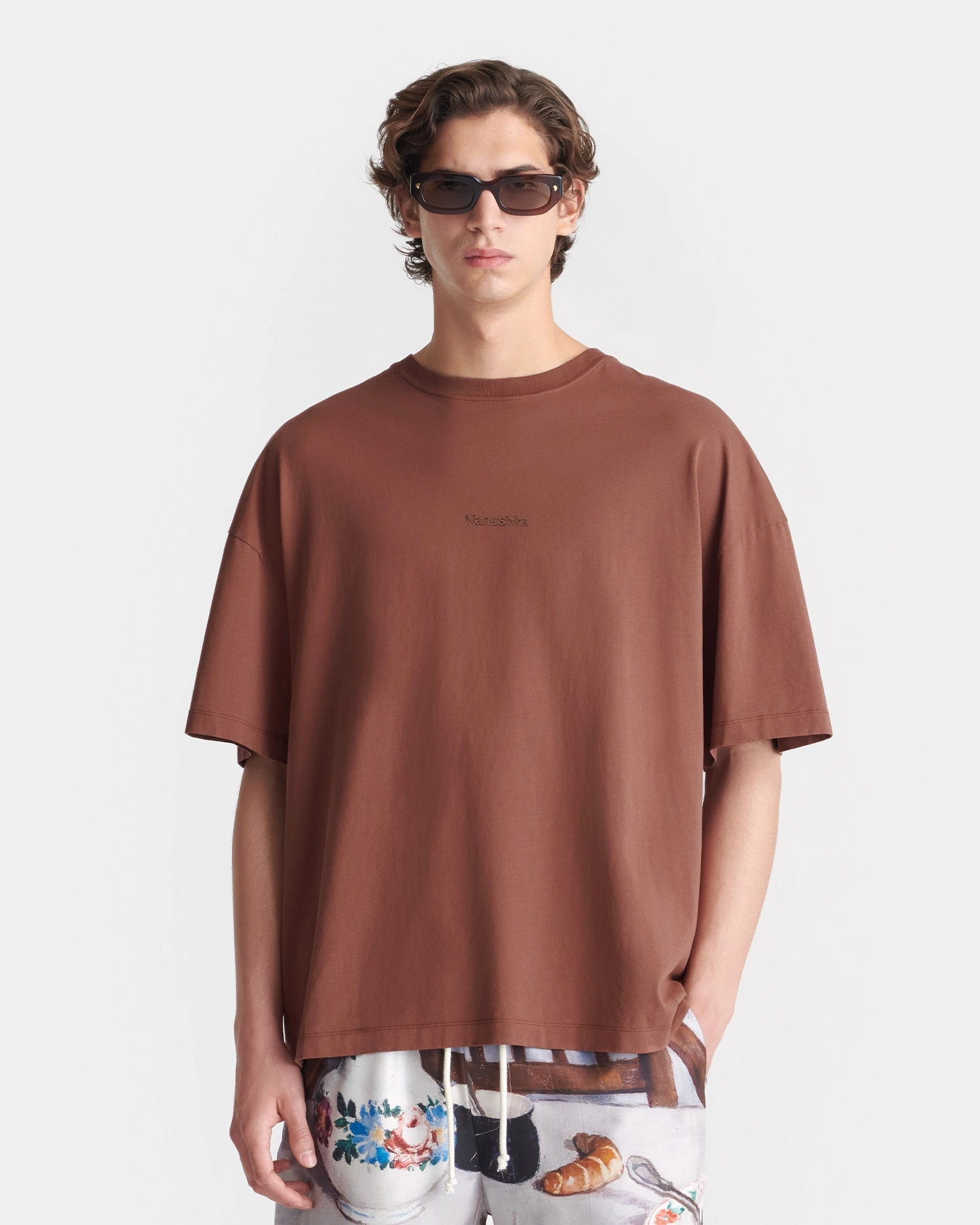 Wren - Printed Cotton-Jersey T-Shirt - Rust/Poppyseed Cake Reflective Detailing AntiPilling Technology