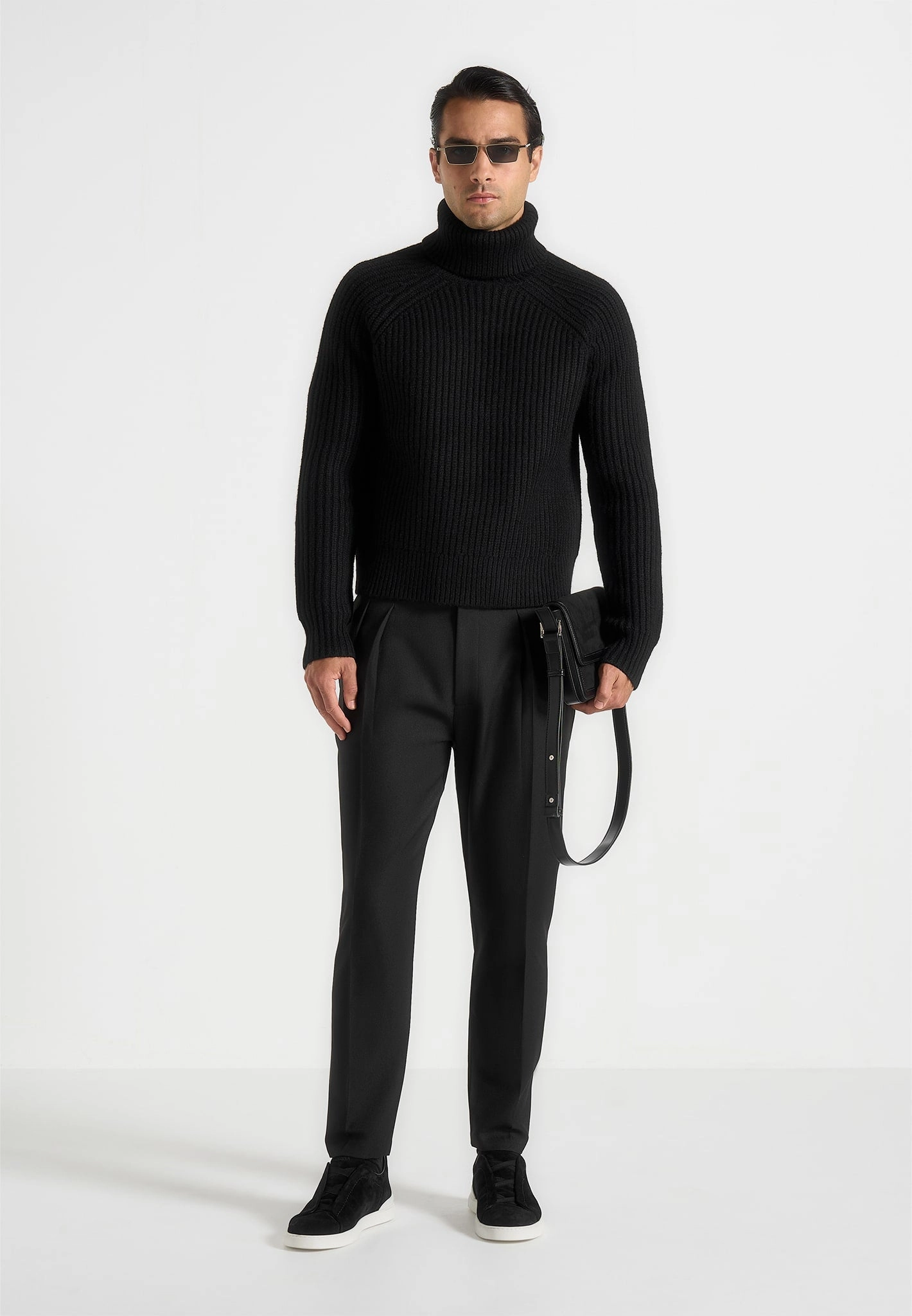 Rudy - Roll Neck Chunky Knit Jumper - Black Minimalist Aesthetic Cozy Layer