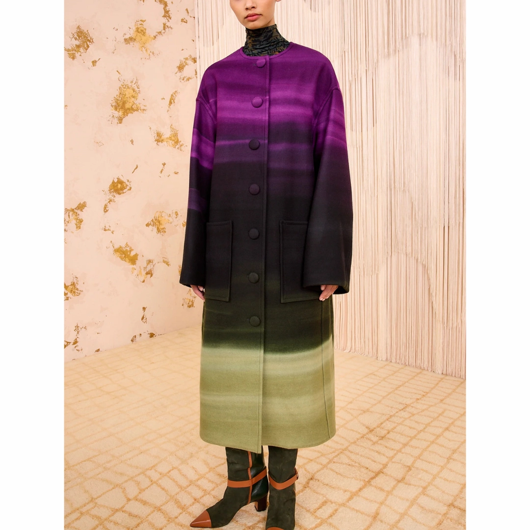 Fernanda Tie Dye Coat Soft Cover Auxiliary Attachment Points