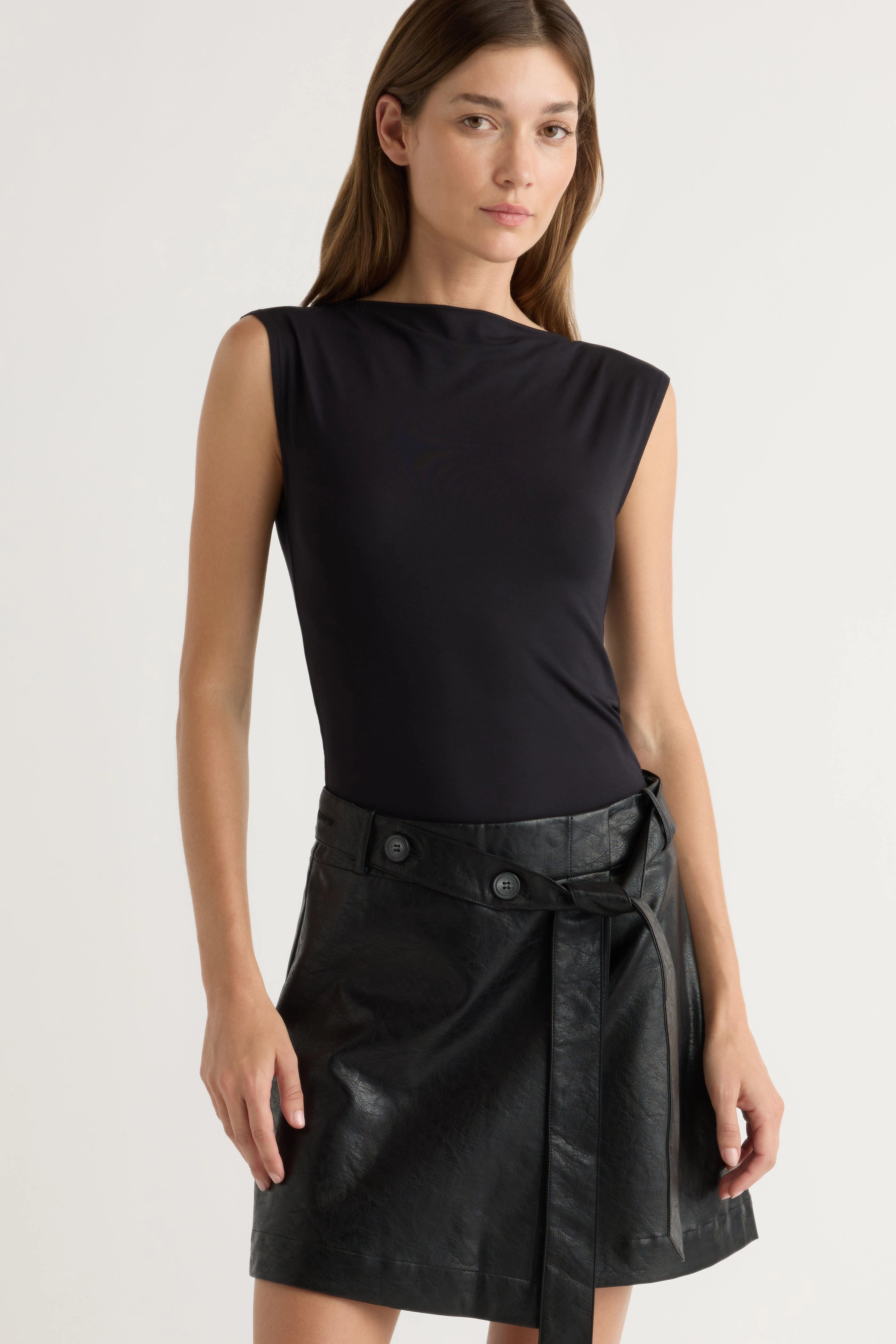 Professional Wear Esme Sleeveless Slit-Neck Tank