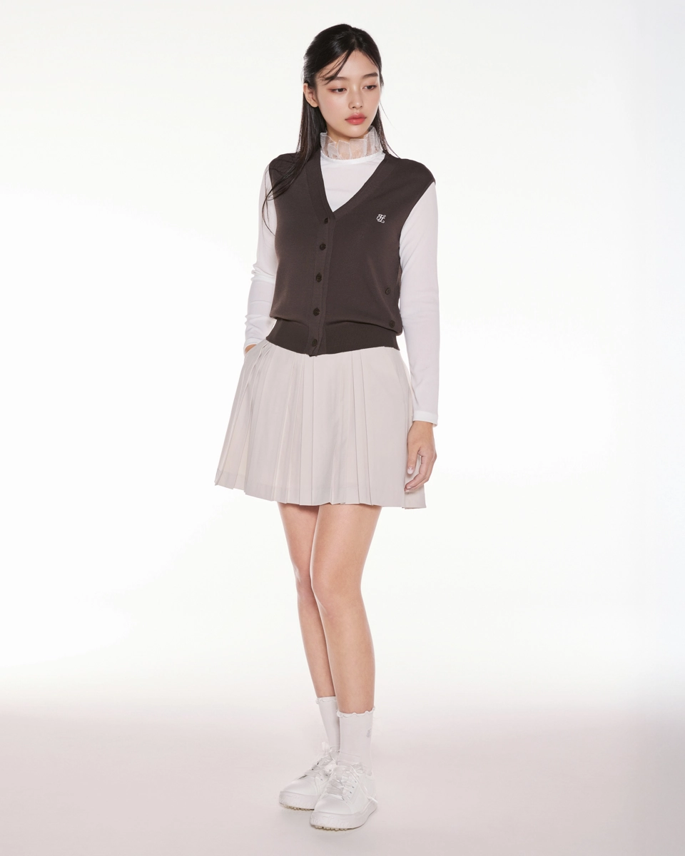Weatherproof Technology 2-Way tie knit vest - Cocoa