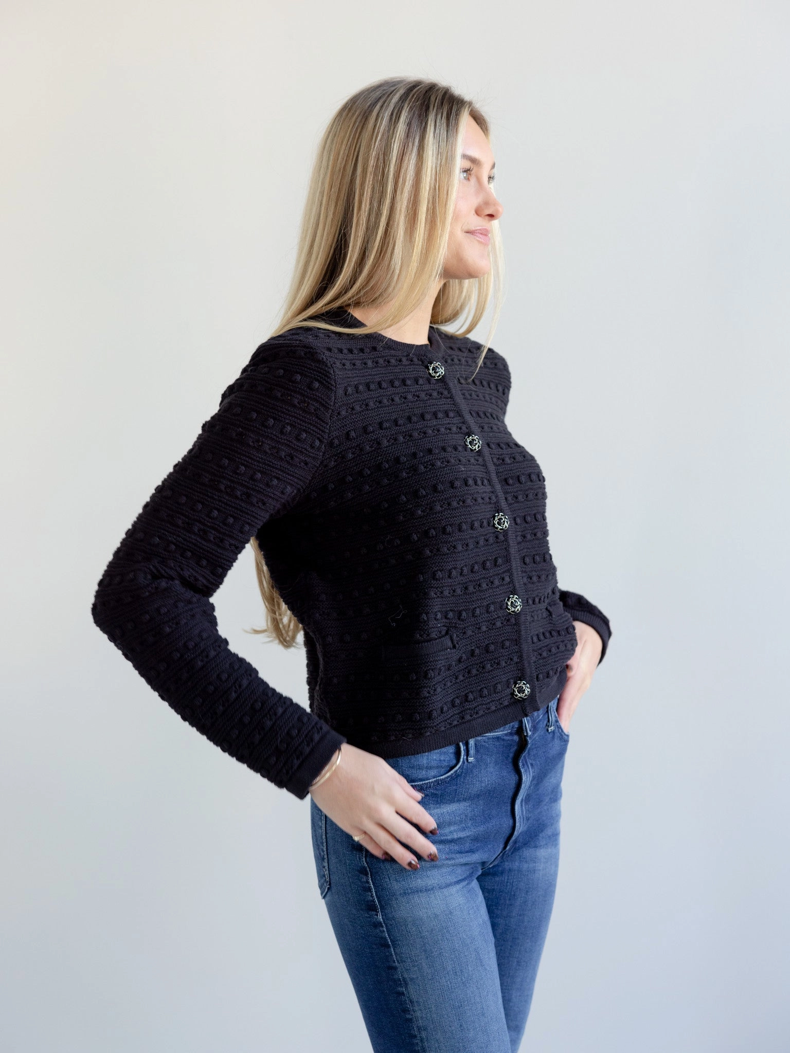 Stylish Comfort Baldwin Knit Blazer Black