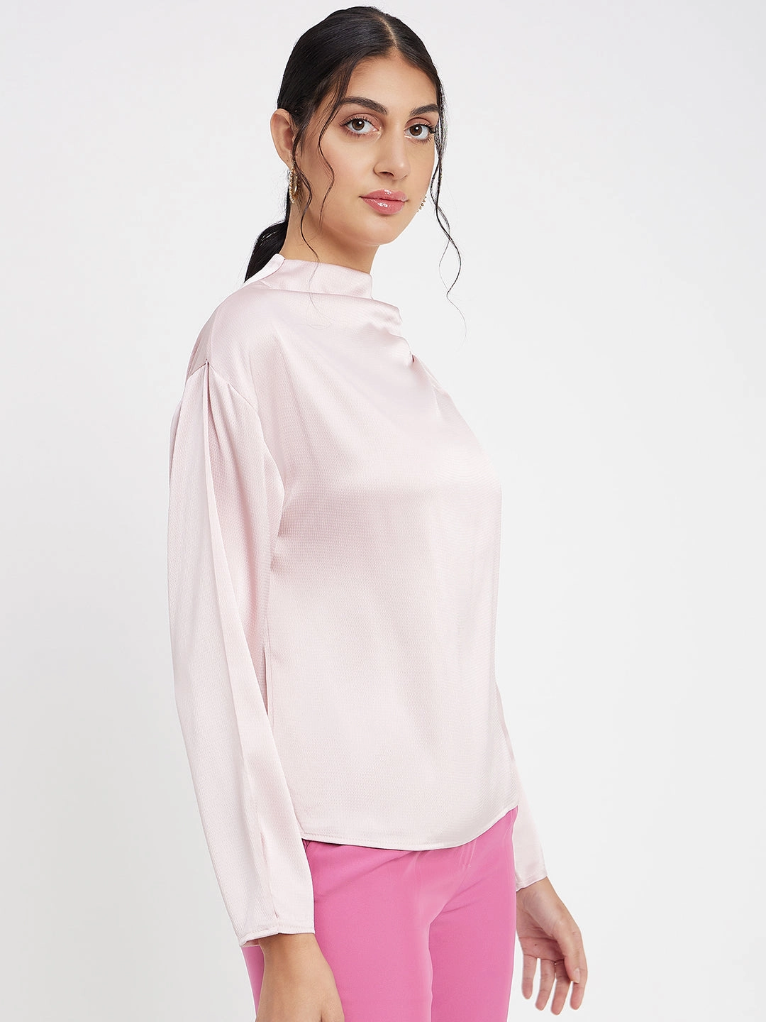 Madame Solid Pink Top Classic Polo
