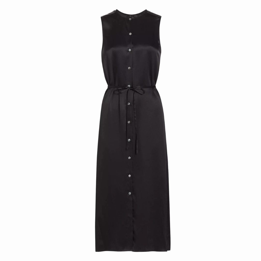 Silk Charmeuse S/S Midi Dress Timeless Waist Fit Mix-And-Match
