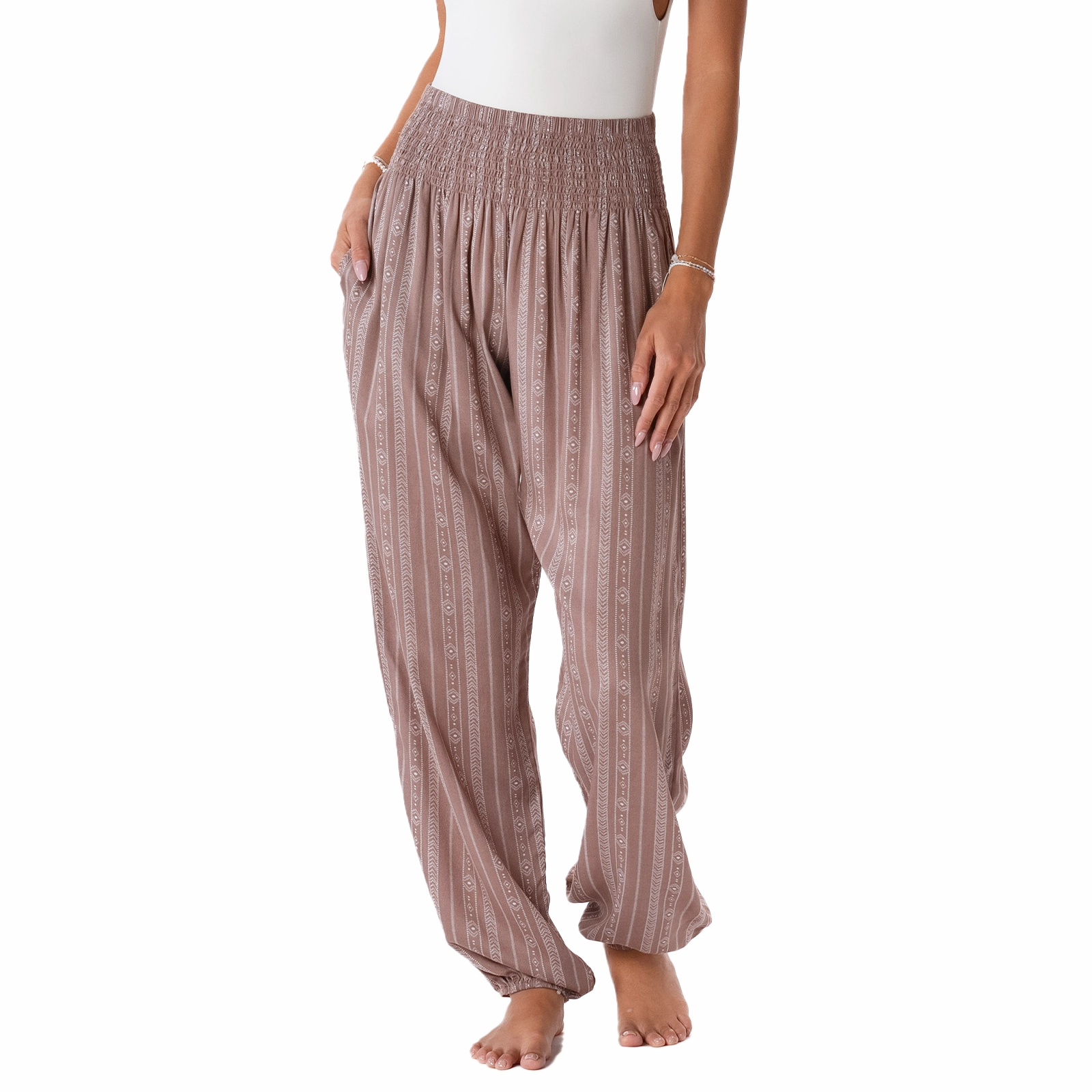 Yao Tribal Print Harem Pants Durable Hemming