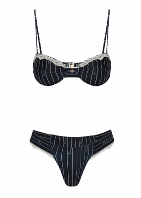 Minimalist Cuff Belle Ch??rie Classic Bikini Bottom | Pinstripe