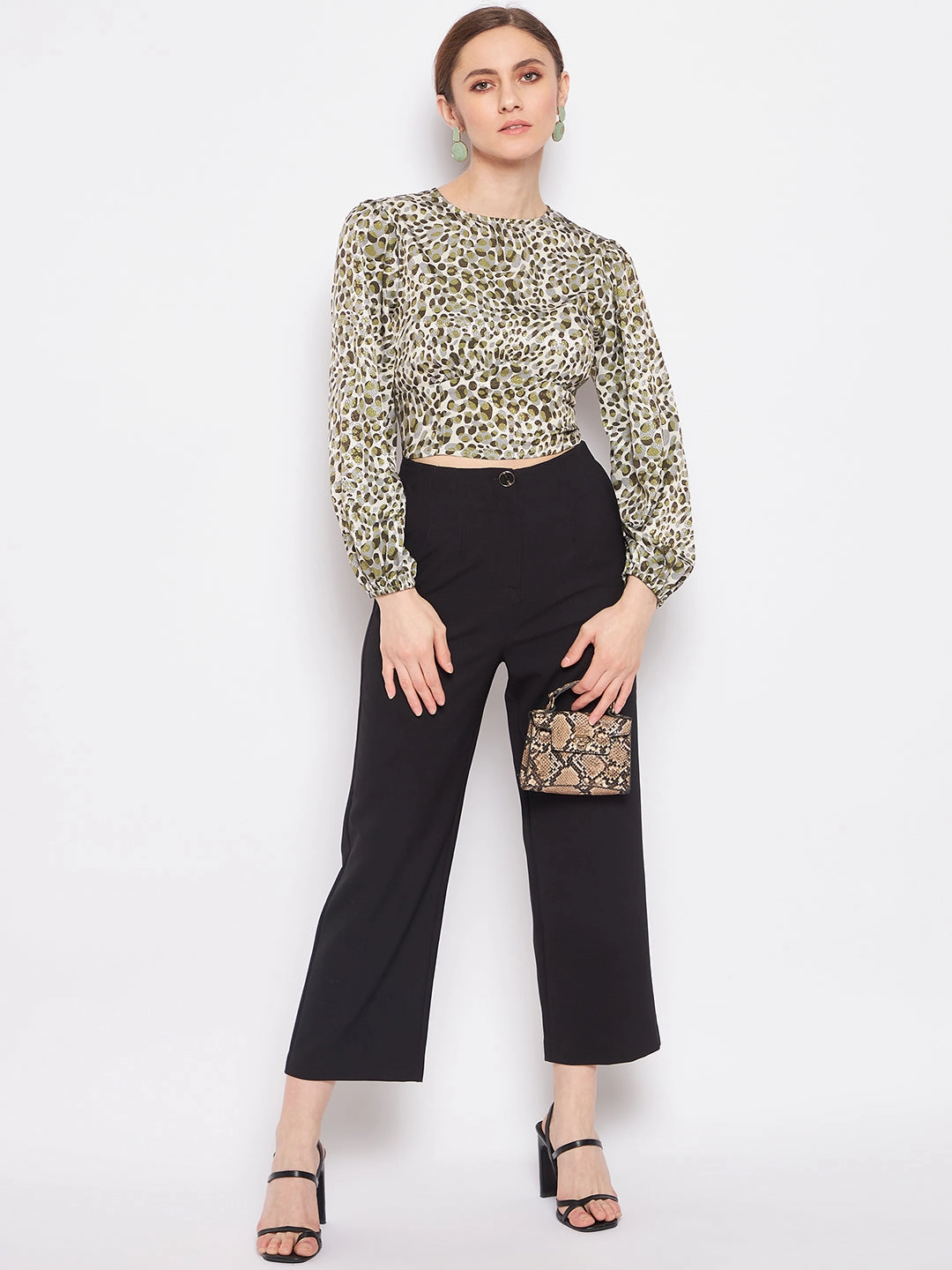 Madame Printed Olive Corset Top Reversible Layering Tech Sun Protective Fabric