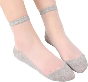 YOLAI 1Pair Translucent Daisy Socks Women'S Lace No Show Socks Casual Comfort Low Cut Ankle Socks