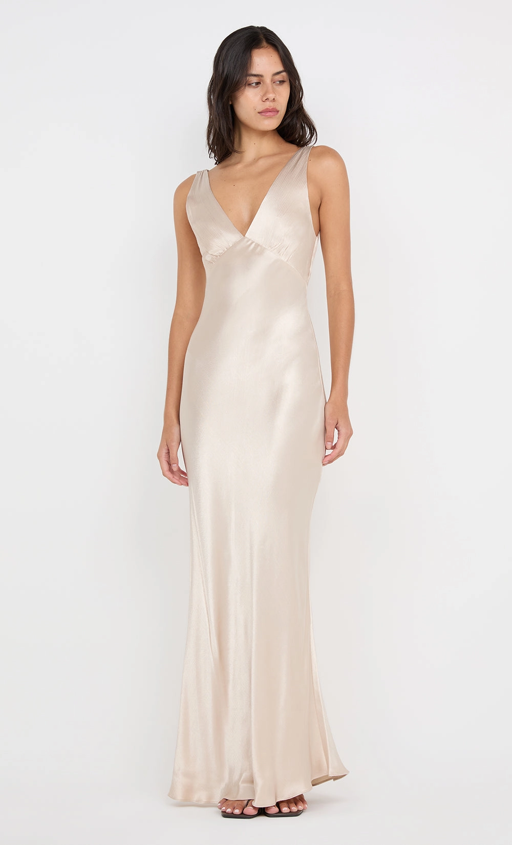 Minimalist Waistband Grace Color MOON DANCE VERONA DRESS - SAND