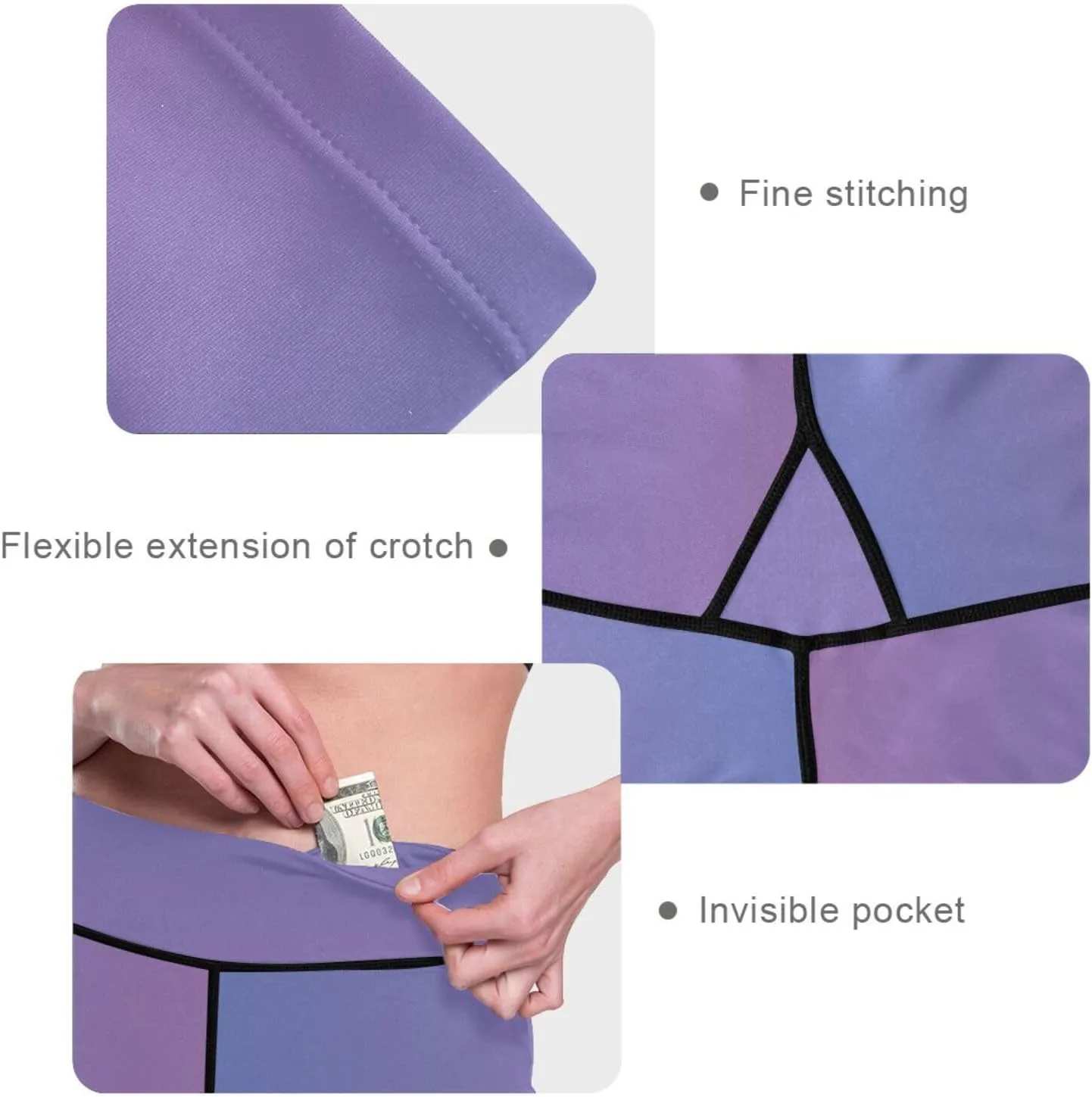 Yuiboo Tummy Control Yoga Pants for Women Dance Booty Pals Leggings X-Small