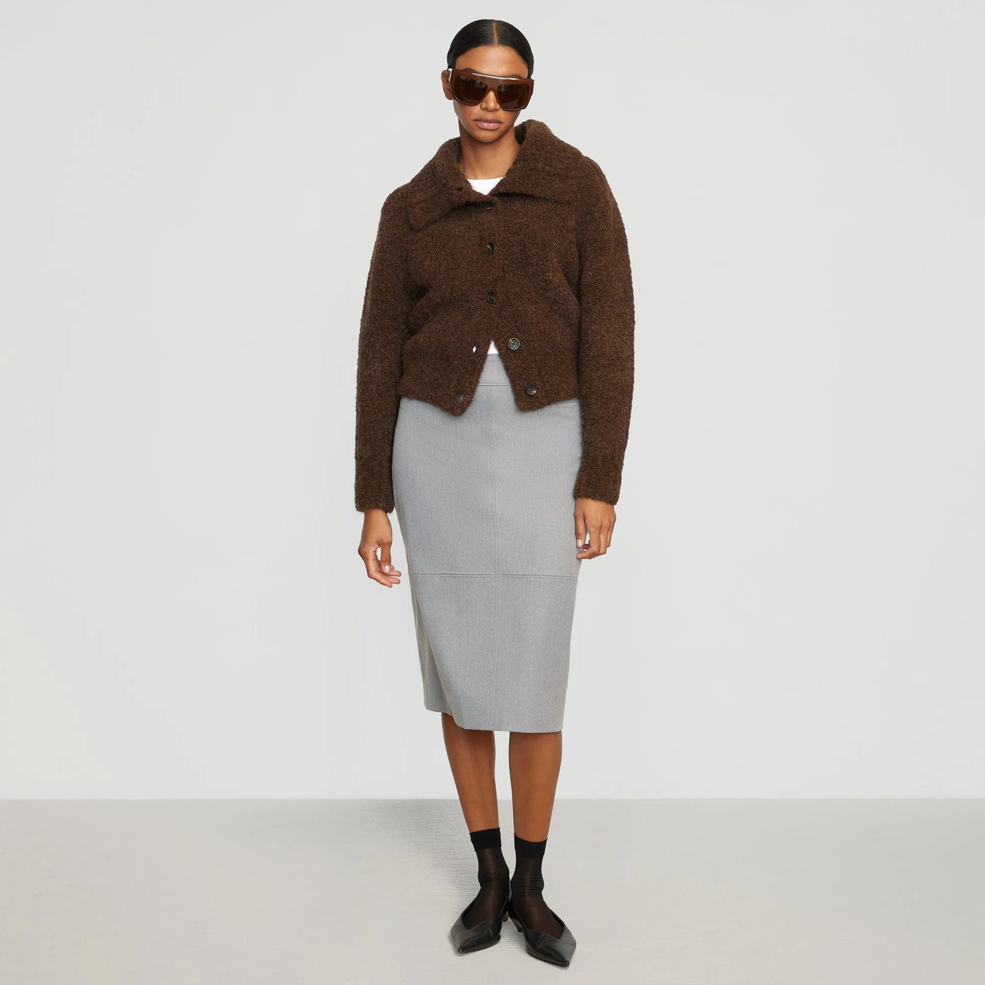 Yulia Back-Split Suiting Skirt Design innovation A Line Cut