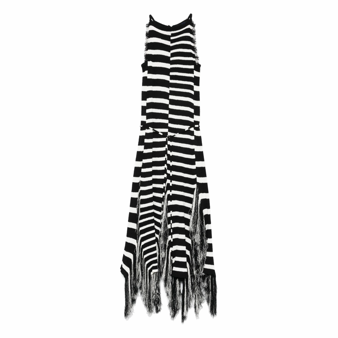Panelled-Design Yves Fringe Dress