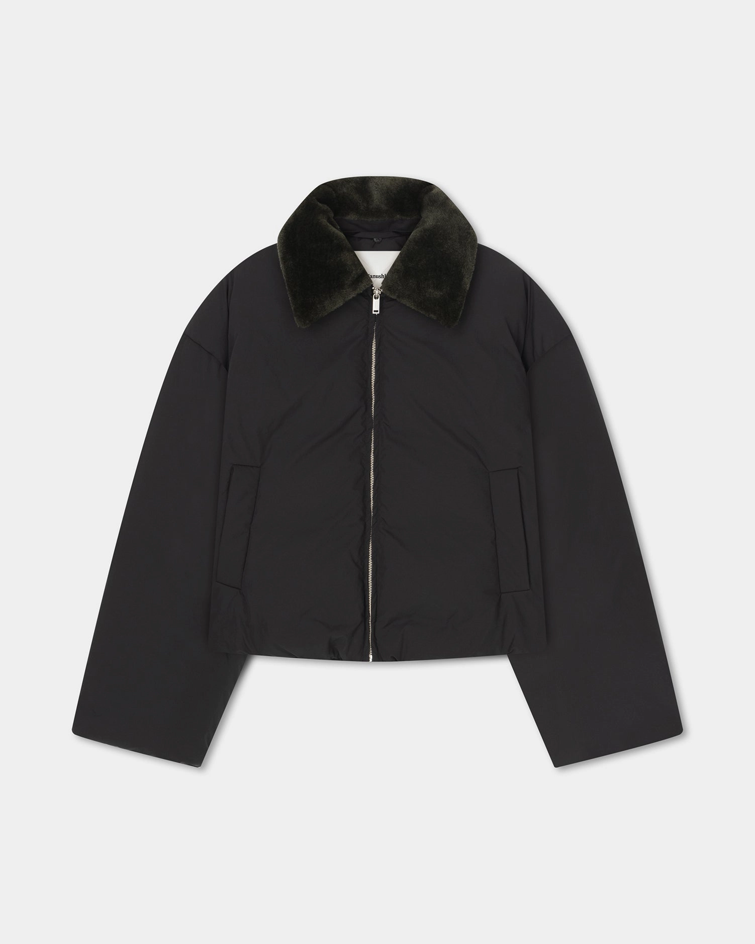 Zacharie - Faux Fur and Tech Nylon Jacket - Black elastane