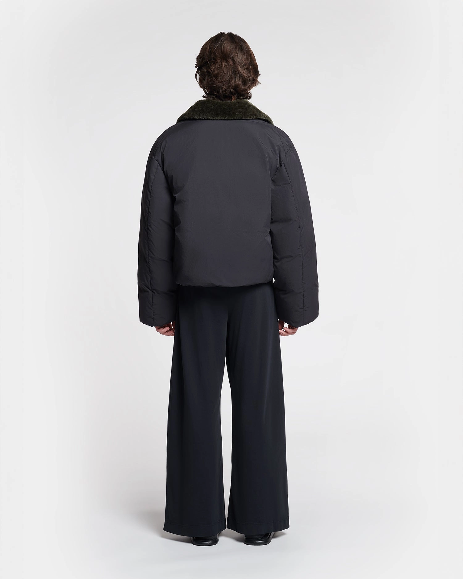 Autumn Wear Zacharie - Faux Fur and Tech Nylon Jacket - Black