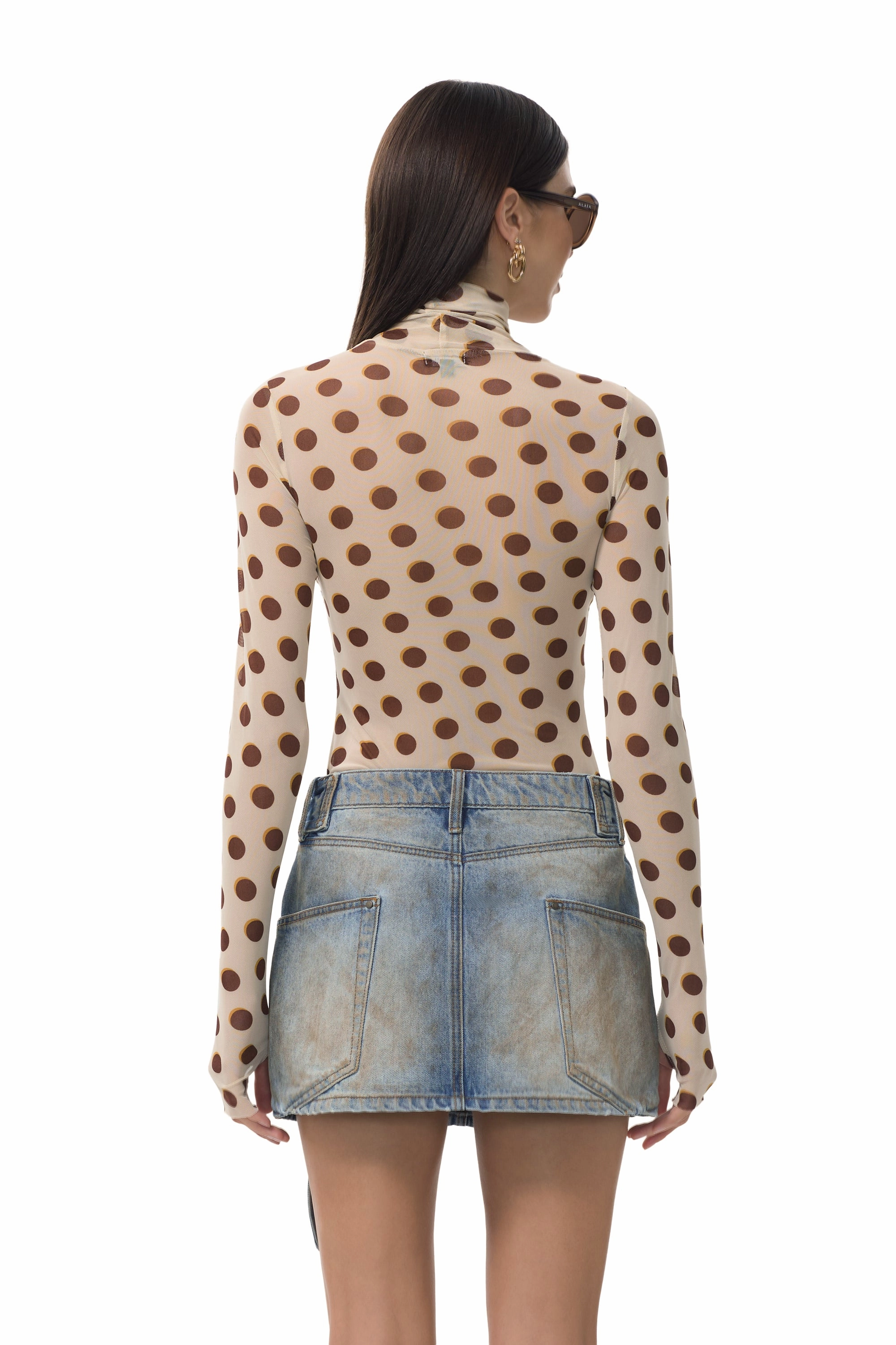 HighStretchElastic BondedSeamTechnology Zadie Top - Gold Halo Dot