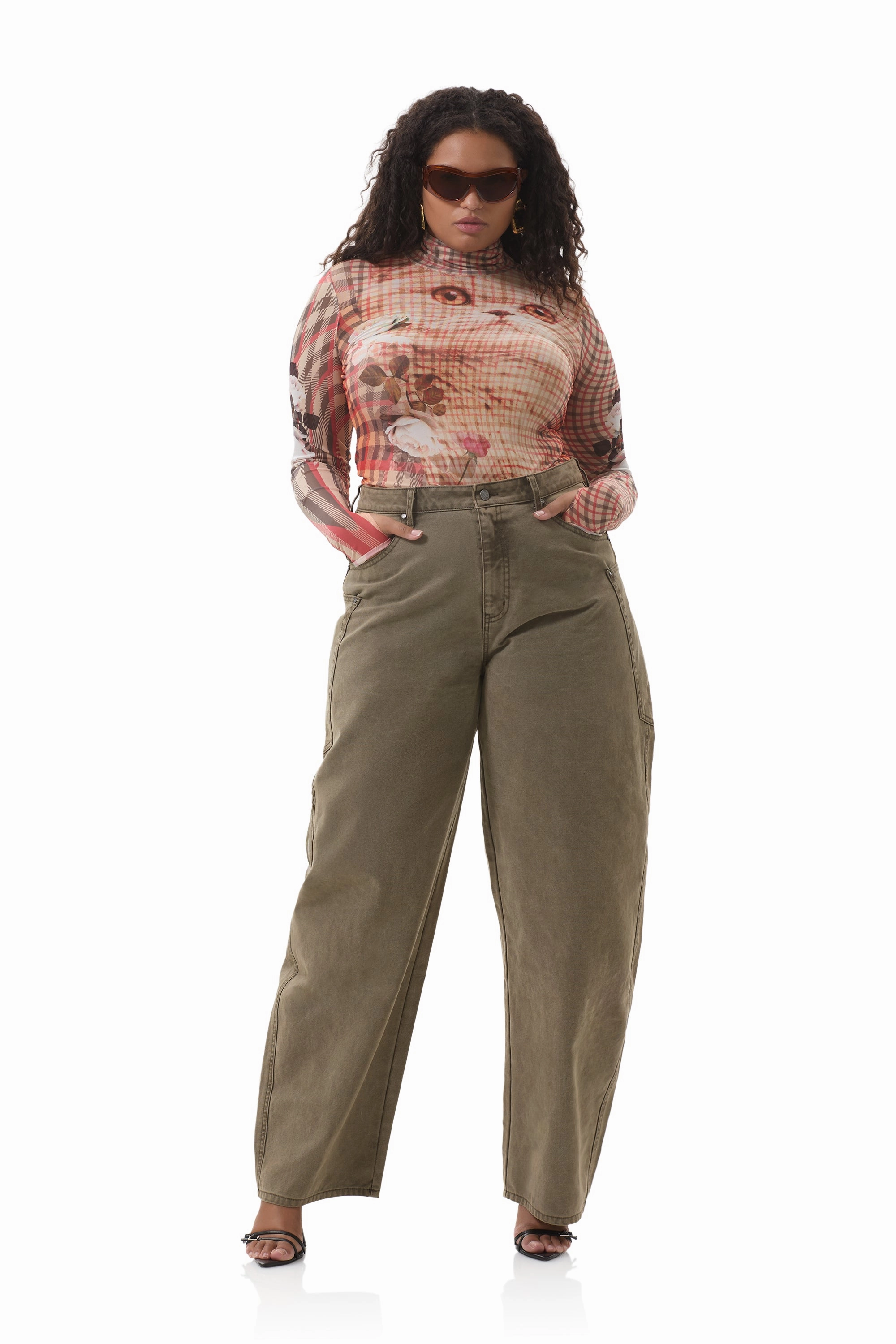 Temperature control Zadie Top - Kitten Plaid