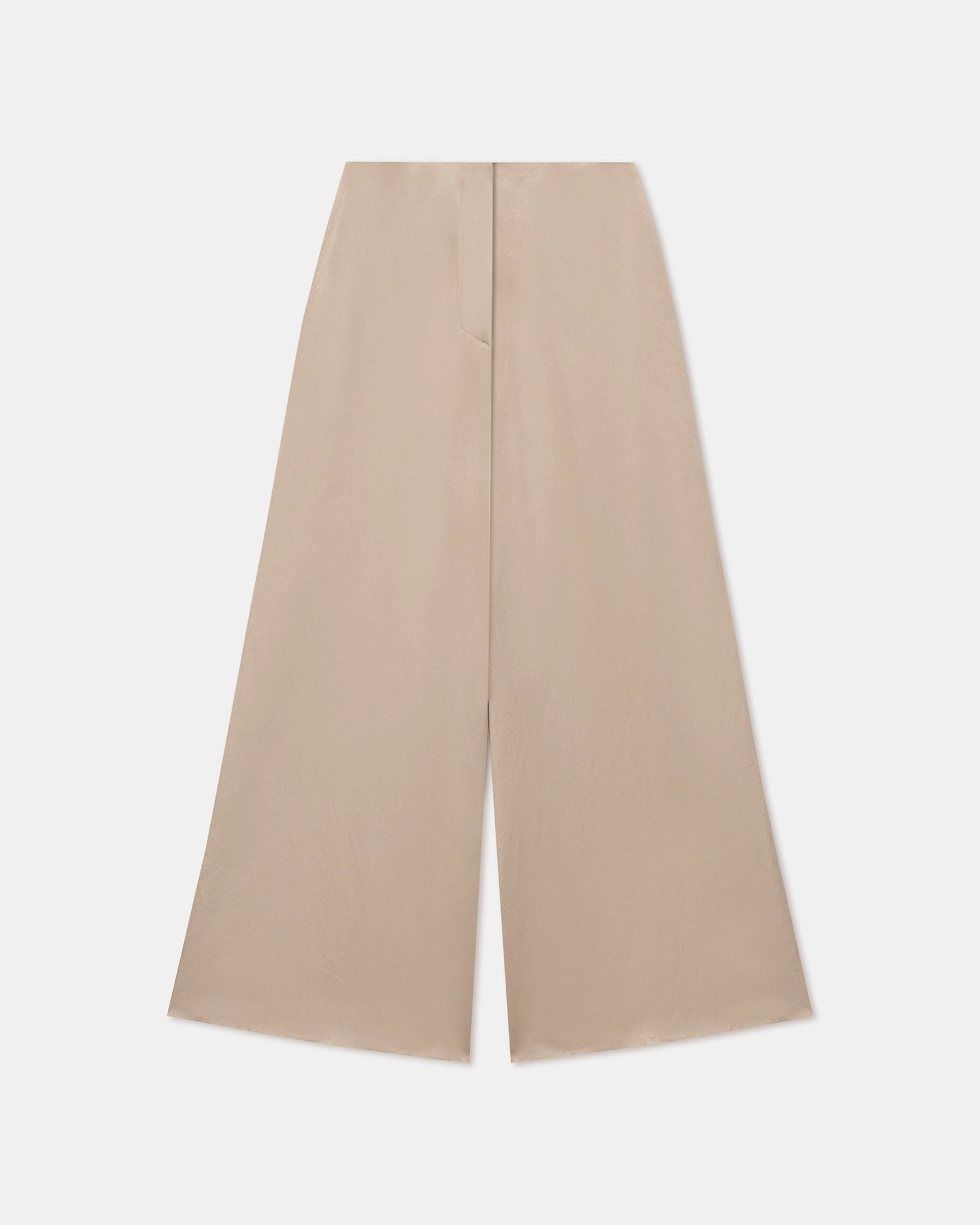 Zaniah - Slip Satin Wide-Leg Pants - Dune Stretch Material Casual Essentials
