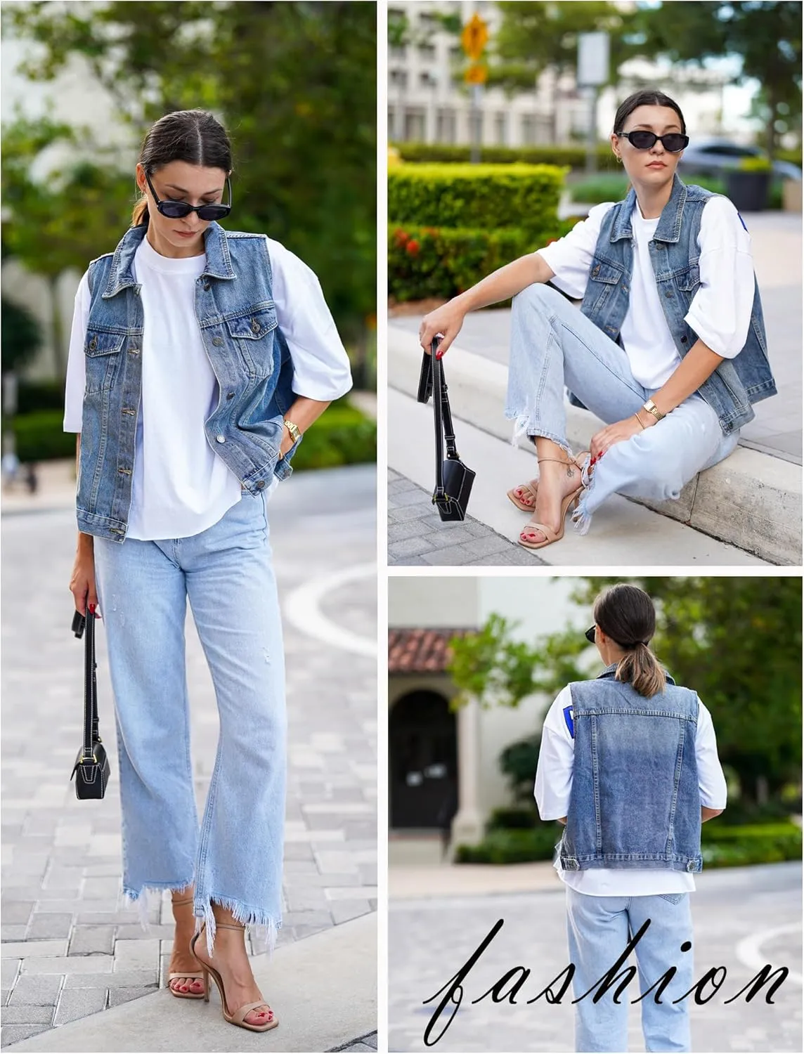 Zeagoo Women's Denim Vest Jean Vest Casual Sleeveless Jacket With Flap Pockets