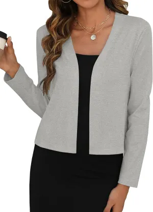 Zeagoo Women's Lightweight Summer Cardigan Cropped Long Sleeve Shrug Thin Open Front Sheer Bolero for Dresses