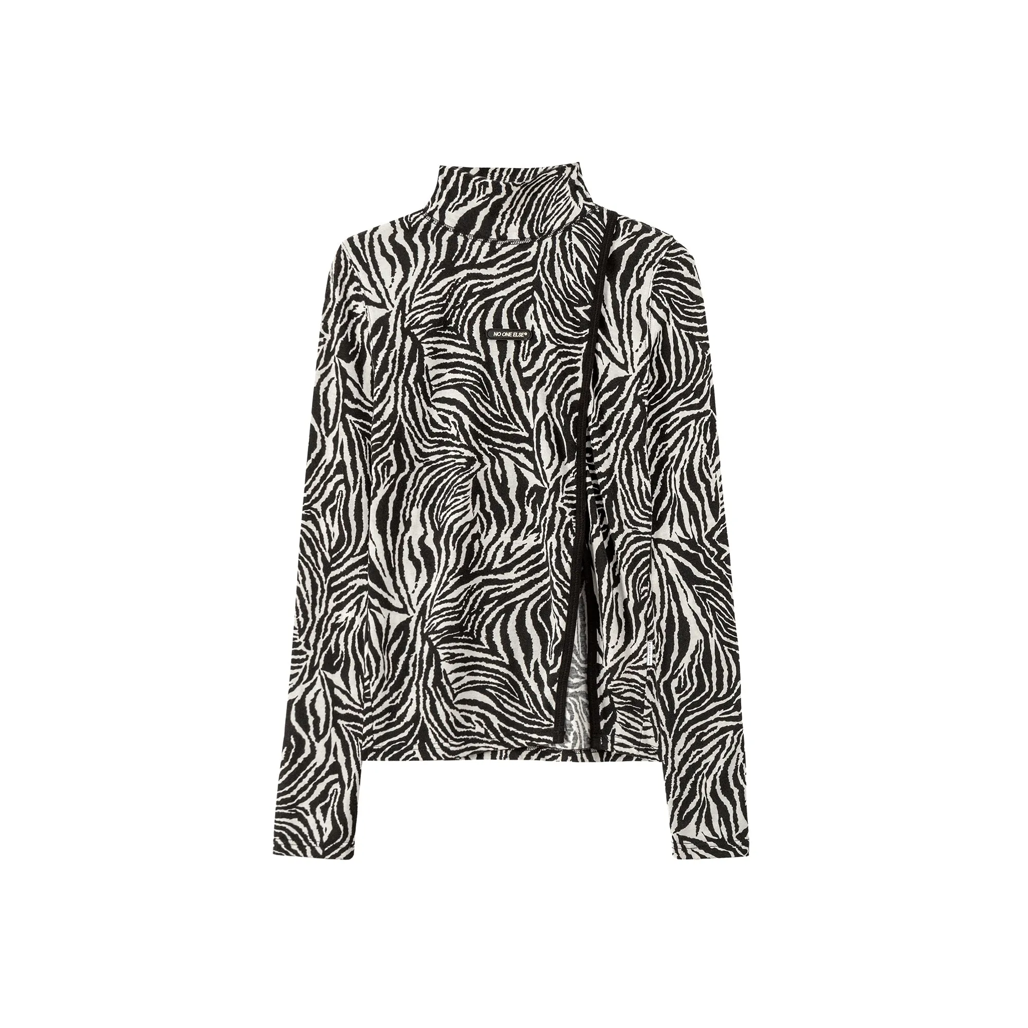 Zebra Cropped Side Slit T-Shirt