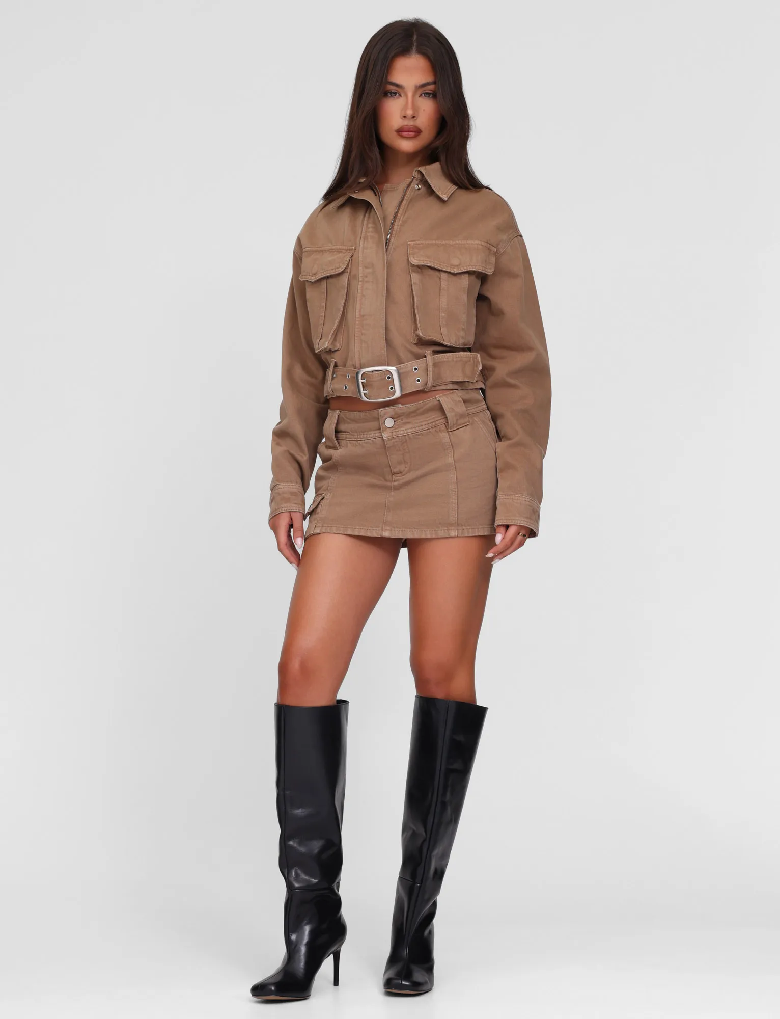 ZELIE MINI SKORT - NEUTRAL : SANDBLAST : WASHED TAN Pastel tone