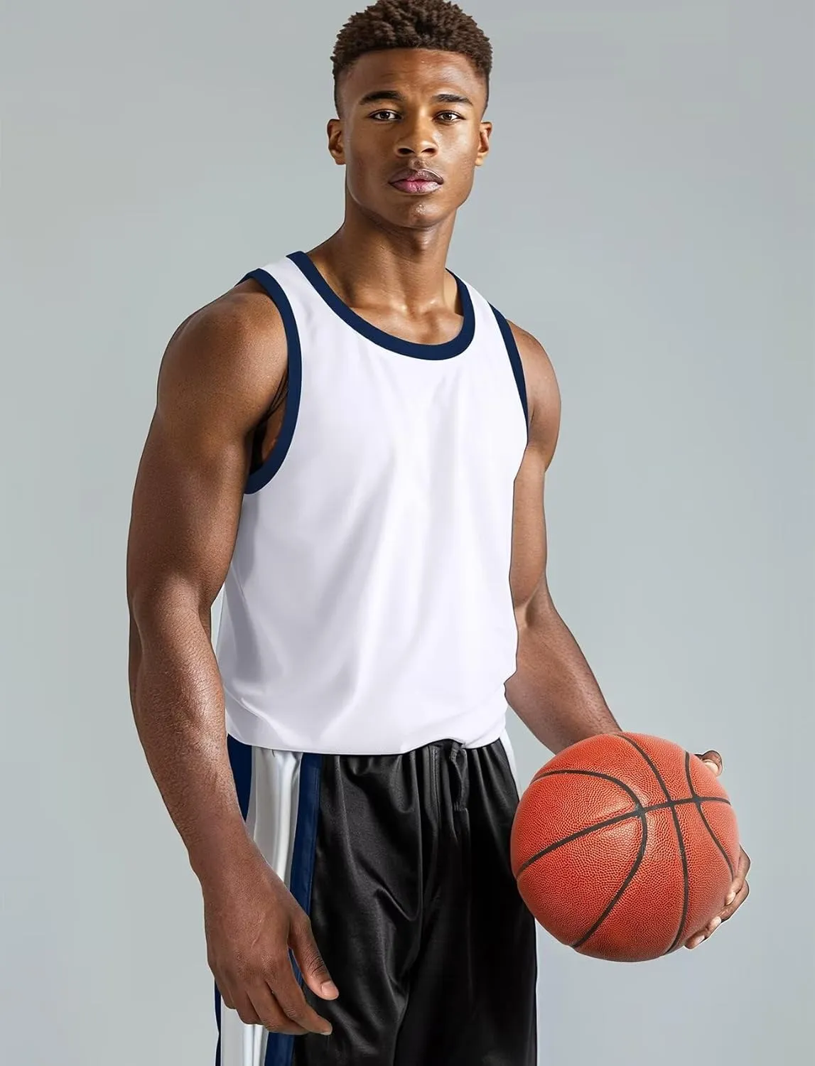 Zengjo Tank Tops for Men Athletic Jersey Ringer Tanks for Sports Sleeveless Shirts