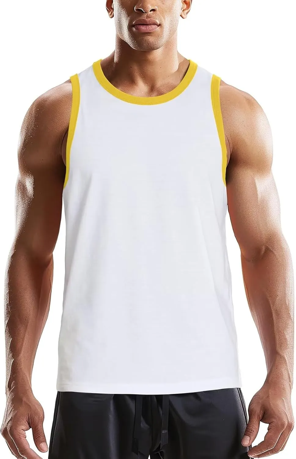 Zengjo Tank Tops for Men Athletic Jersey Ringer Tanks for Sports Sleeveless Shirts