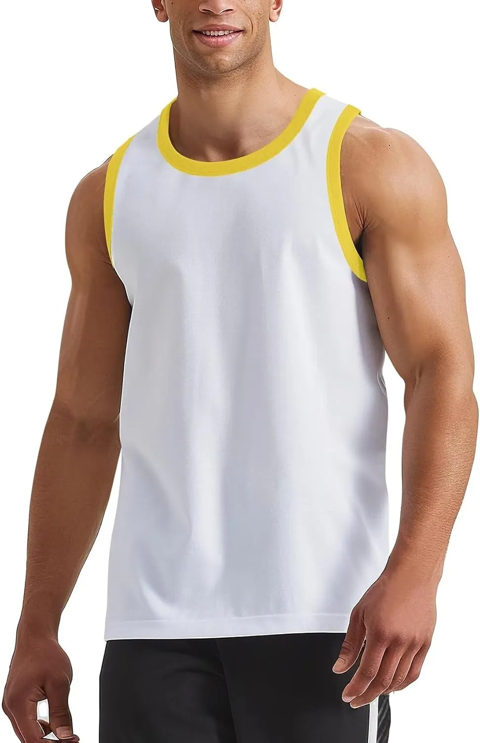Zengjo Tank Tops for Men Athletic Jersey Ringer Tanks for Sports Sleeveless Shirts