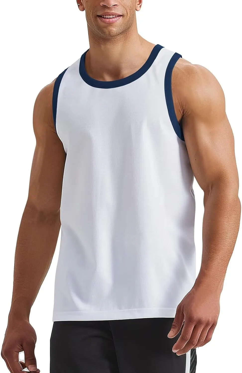 Zengjo Tank Tops for Men Athletic Jersey Ringer Tanks for Sports Sleeveless Shirts