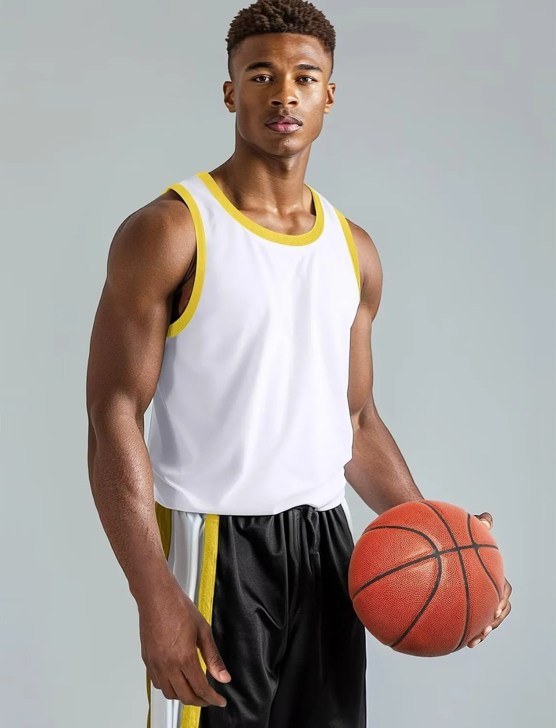 Zengjo Tank Tops for Men Athletic Jersey Ringer Tanks for Sports Sleeveless Shirts