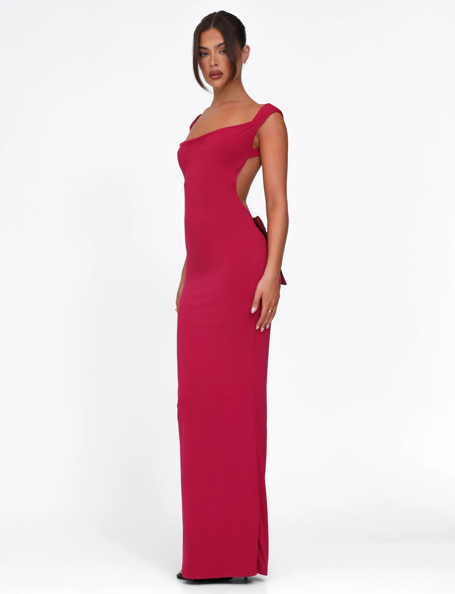 ZITA DRESS - RED : SALSA : DEEP RED Square-Neck