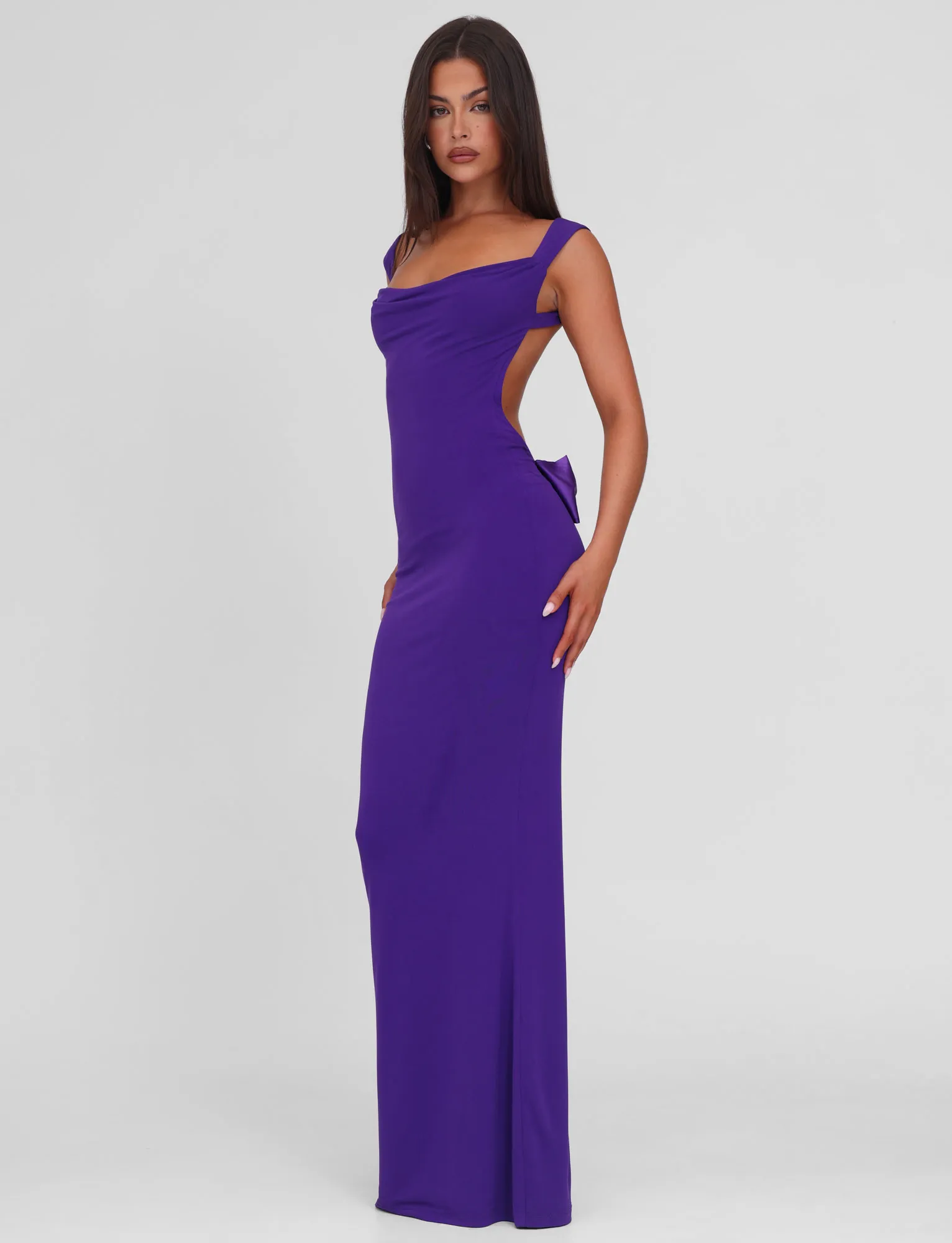 Stylish Waistband ZITA MAXI DRESS - PURPLE