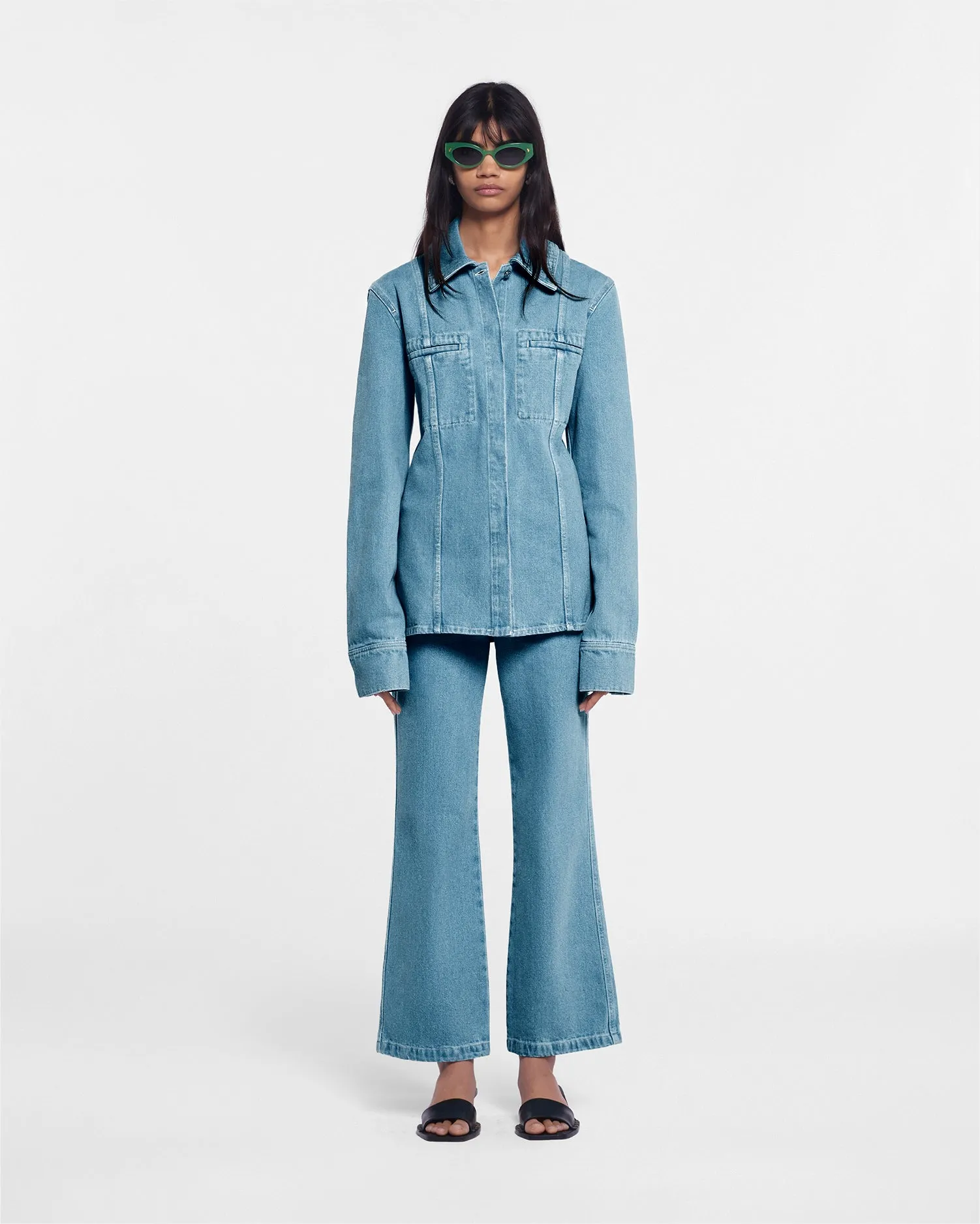 Sporty Comfort Crisp Look Zoey - Cropped Kick-Flare Jeans - Eco Light Wash