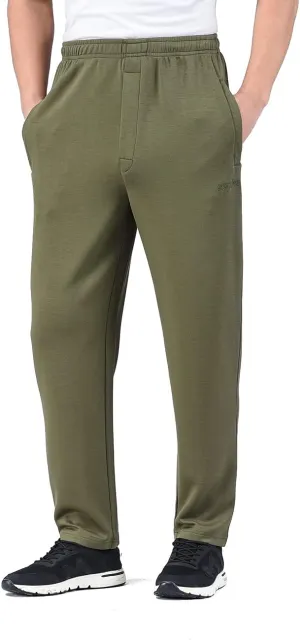 Zoulee New Men's Classic Drawstring-Waist Jogger Pants Sweatpants with Zipper Fly
