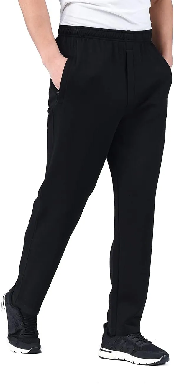 Zoulee New Men's Classic Drawstring-Waist Jogger Pants Sweatpants with Zipper Fly