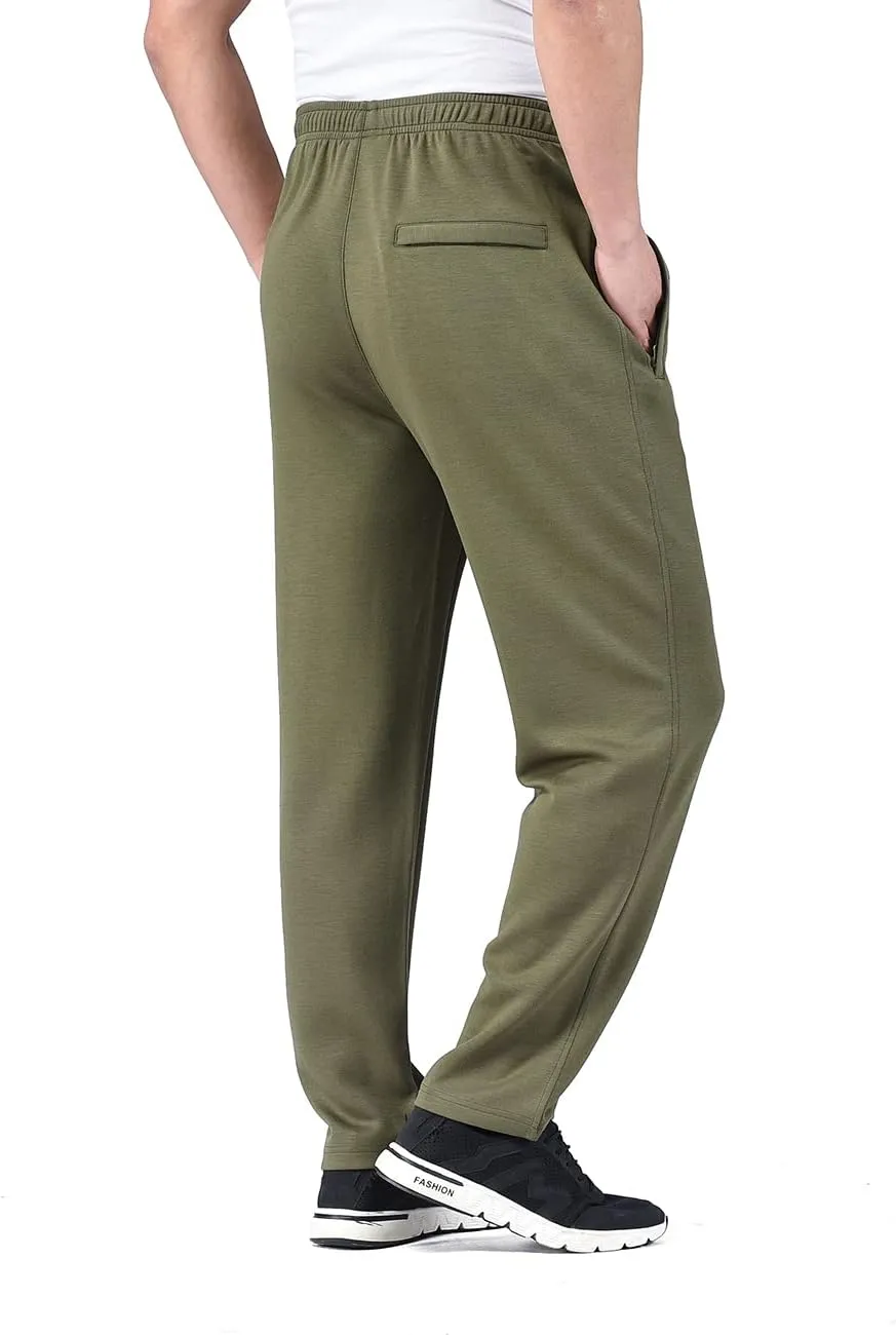 Zoulee New Men's Classic Drawstring-Waist Jogger Pants Sweatpants with Zipper Fly