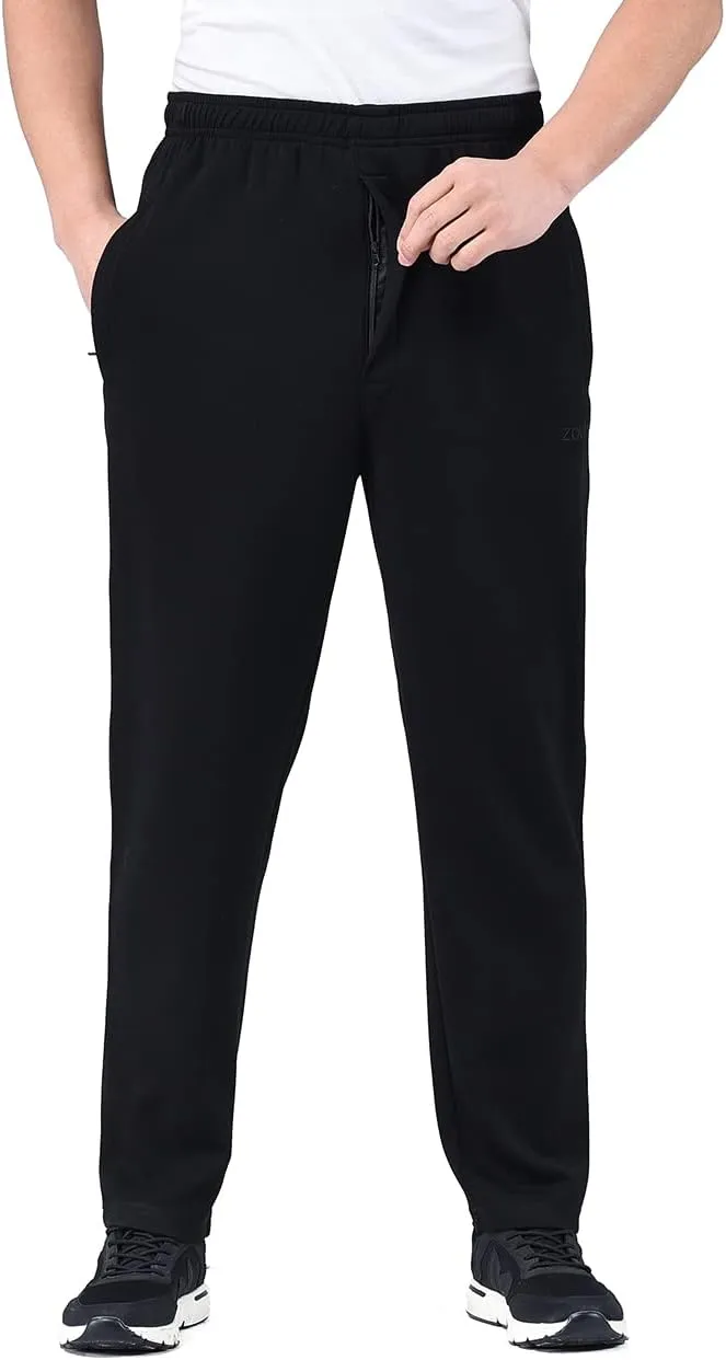 Zoulee New Men's Classic Drawstring-Waist Jogger Pants Sweatpants with Zipper Fly