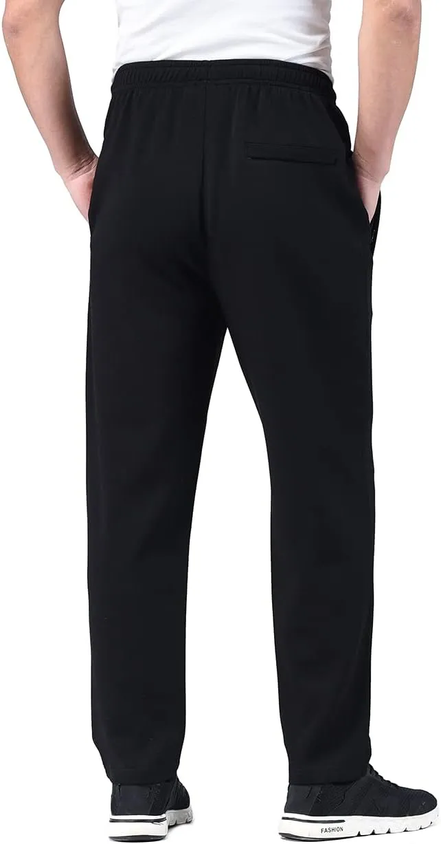 Zoulee New Men's Classic Drawstring-Waist Jogger Pants Sweatpants with Zipper Fly