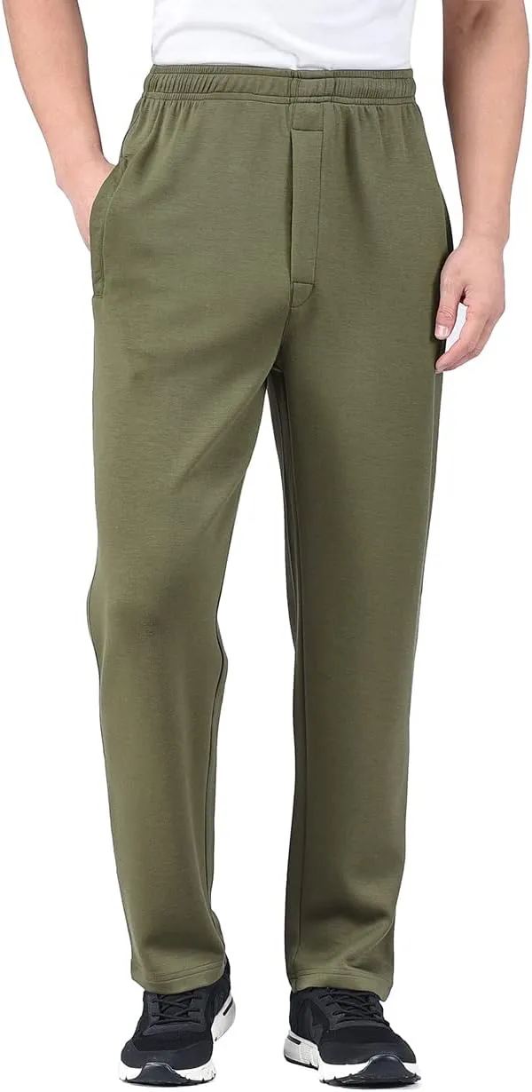 Zoulee New Men's Classic Drawstring-Waist Jogger Pants Sweatpants with Zipper Fly